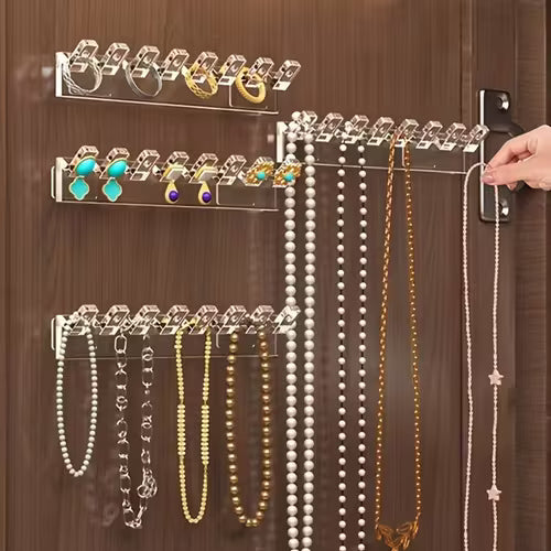 3pcs Wall-Mounted Transparent Acrylic Jewelry Storage