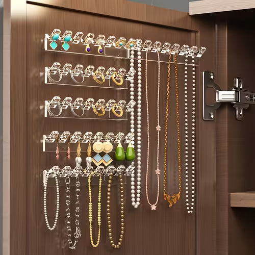 12pcs Transparent Acrylic Wall-Mounted Jewelry